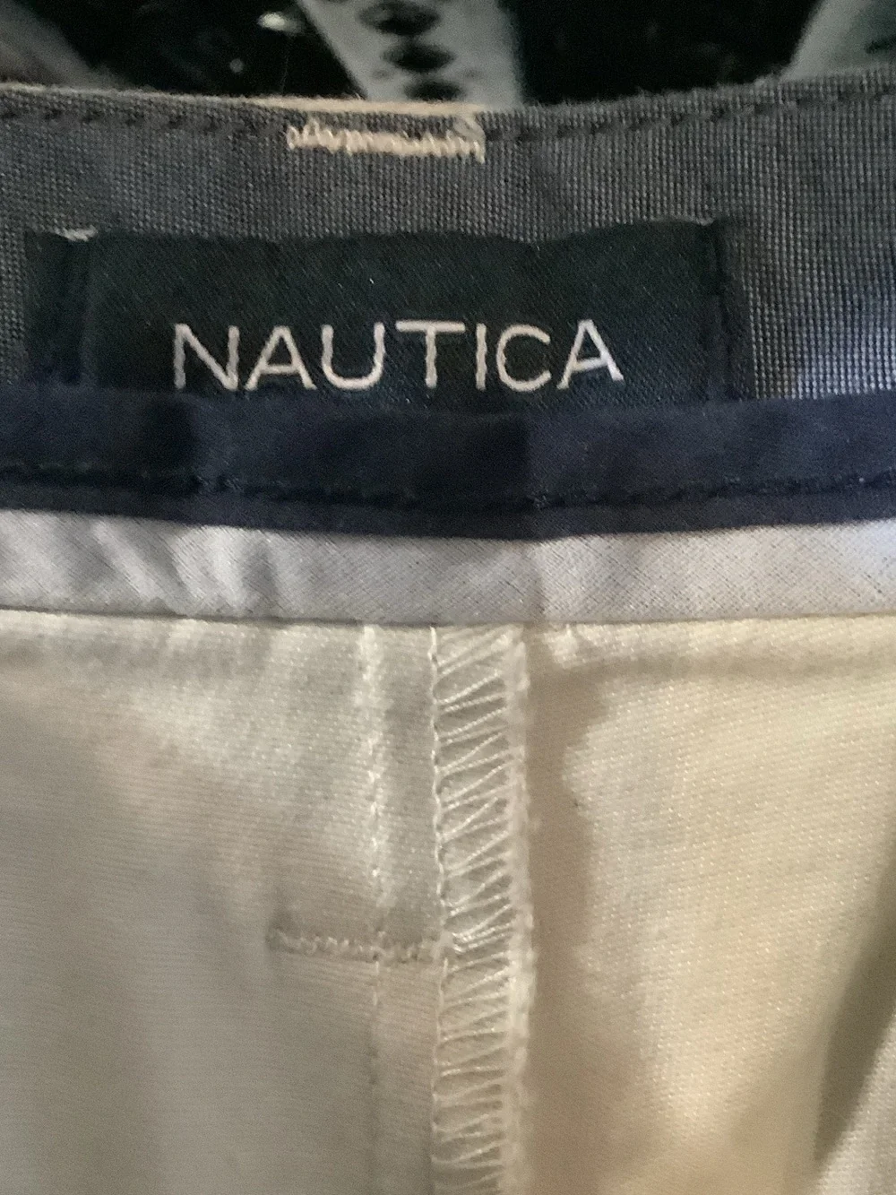 Nautica‎ Men's Flat Front Shorts in Off-White/Cream, 34